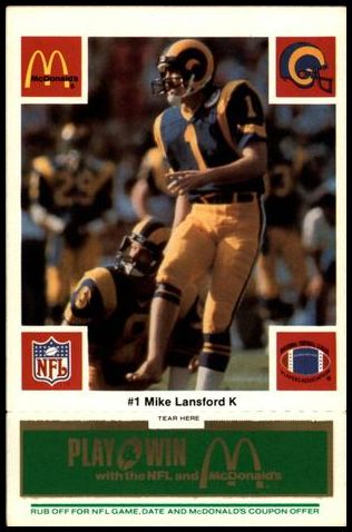 1986 McDonald's Rams 1 Mike Lansford